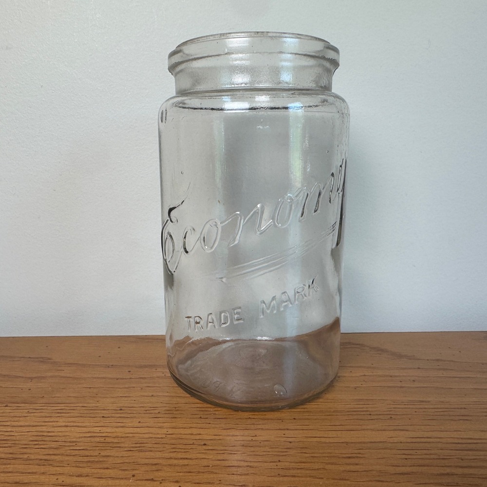 Vintage Kerr Economy Glass Jar Trade Mark Clear Antique Storage Jar